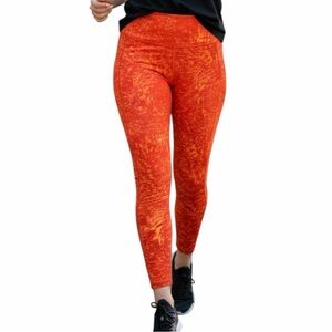 Adidas "How We Do" 7/8 Running Tights - Orange Sunburst Print - CG1112 Size Med.